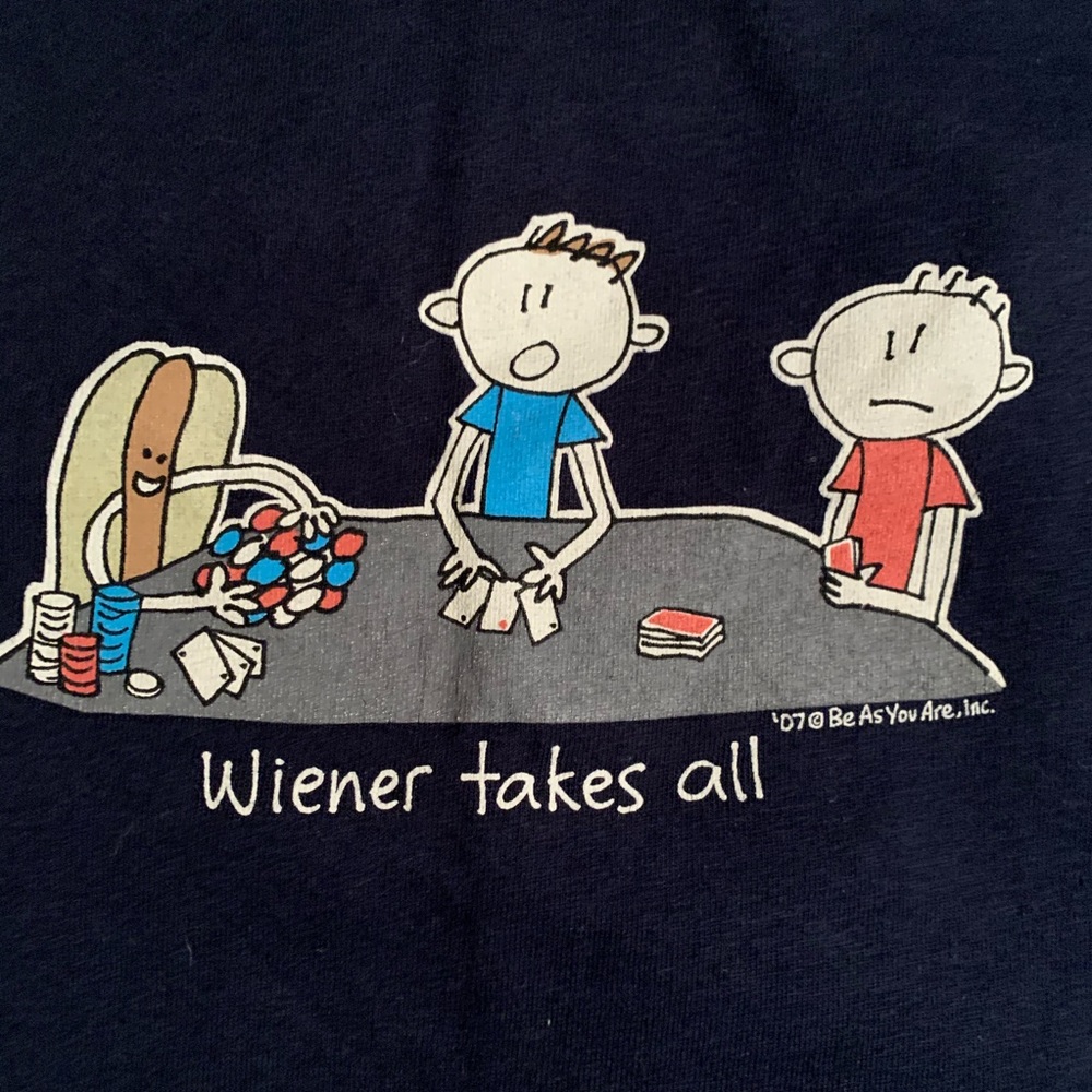"Wiener takes it all” Adult large vintage T-shirt
